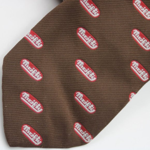 Thrifty Red Logo Brown Employee Necktie Ice Cream Rite Aid Pacific Creations - Picture 2 of 5